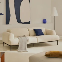 Kave Home 2-zits Bank Aurum Chenille, Met verstelbare hoofdsteun* Rechte Bank