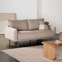 Kave Home 2-zits Bank Carlota Structuurstof, kleur* Rechte Bank