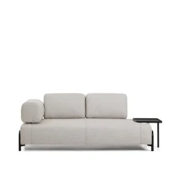 Kave Home 2-zits Bank Compo Met bijzettafel, kleur /Zwart* Rechte Bank