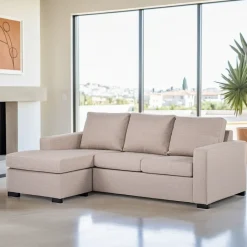 BASE 3-zits Loungebank Mael Links/Rechts, Linnenlook, kleur* Loungebank