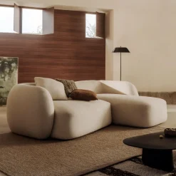 Kave Home 3-zits Loungebank Martina Structuurstof* Organische Bank|Loungebank