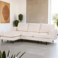 BASE 3-zits Loungebank Shikita Links/Rechts, Rib, kleur* Loungebank