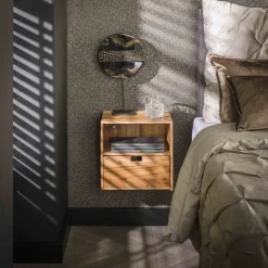 LifestyleFurn Zwevend Nachtkastje Calan Acaciahout, Set van 2 stuks* Nachtkastjes|Nachtkastjes