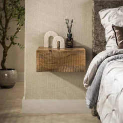 LifestyleFurn Zwevend Nachtkastje Dulse Mangohout, Met 1 lade* Nachtkastjes|Nachtkastjes
