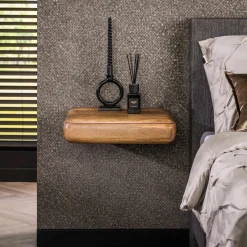 LifestyleFurn Zwevend Nachtkastje Dyron Mangohout* Nachtkastjes|Nachtkastjes