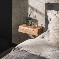 LifestyleFurn Zwevend Nachtkastje Hind Met 1 lade, Acaciahout, Set van 2 stuks* Nachtkastjes|Nachtkastjes