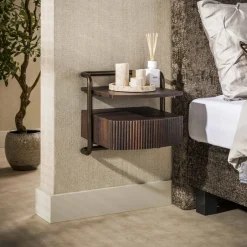 LifestyleFurn Zwevend Nachtkastje Lamond Eikenlook, Met 1 lade* Nachtkastjes|Nachtkastjes