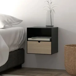 Bendt Zwevend Nachtkastje Nonny, kleur zwart* Nachtkastjes|Nachtkastjes