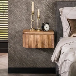 LifestyleFurn Zwevend Nachtkastje Sharmila Mangohout, Set van 2 stuks* Nachtkastjes|Nachtkastjes