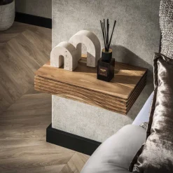 LifestyleFurn Zwevend Nachtkastje Tamia 40cm breed, Acaciahout, Set van 2 stuks* Nachtkastjes|Nachtkastjes