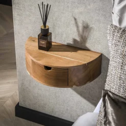 LifestyleFurn Zwevend Nachtkastje Vita Met 1 lade, Acaciahout* Nachtkastjes|Nachtkastjes