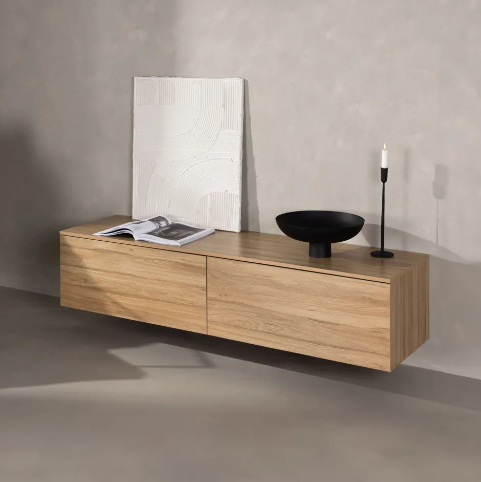 Nohr Zwevend TV-meubel Ericka MDF, 160cm* Tv-Meubel Zwart